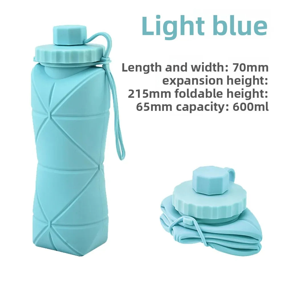 Portable Outdoor Sports Silicone Folding Water Cup Extendable Water Bottle Diamond Shape Water Jug Lightweight Travel Cup