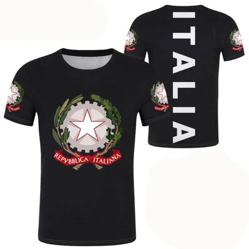 Italy T-Shirts Italian Flag 3D Print Streetwear Men Women Casual Fashion Oversized Short Sleeve T Shirt Kids Tees Tops Clothing