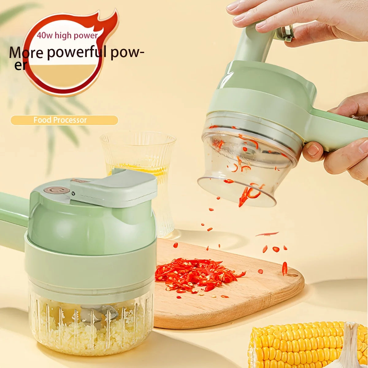 Portable Electric Vegetable Chopper Mini Food Processor Fruit Garlic Masher Cutter Slicer Kitchen Gadgets