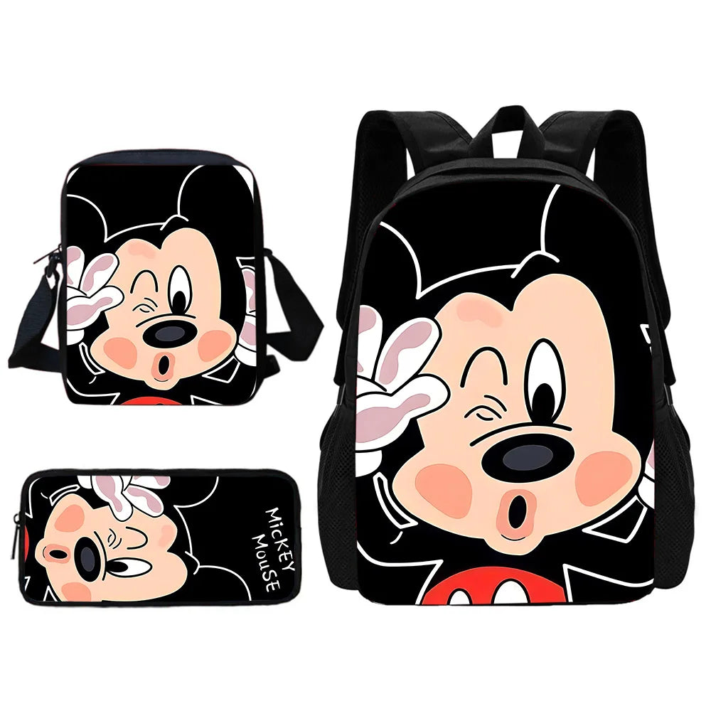 Disney Cute Mickey Minnie Child School Backpack With Shoulder Bag Pencil Bags School Bags for Boys Girls Best Gift
