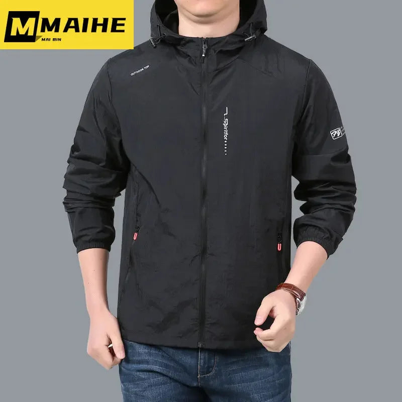 2023 Quick Dry Lightweight Jacket Men Summer Camping Fishing Sun Protection Jacket Ultra Light Hooded Casual Outwear Skin Coats