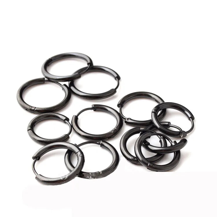 Minimalist Stainless Steel Huggie Hoop Earrings For Women Men Gold Color Tiny Round Circle Earring Punk Rock Statement Jewelry