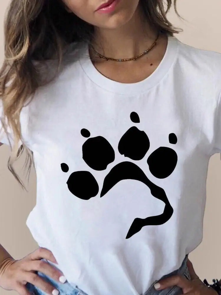 Print T Fashion 3D Cat Lovely Trend Cute Women's Clothing Short Sleeve Clothes Summer T-shirts Ladies Female Graphic Tee