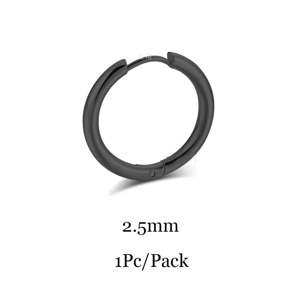 Minimalist Stainless Steel Huggie Hoop Earrings For Women Men Gold Color Tiny Round Circle Earring Punk Rock Statement Jewelry