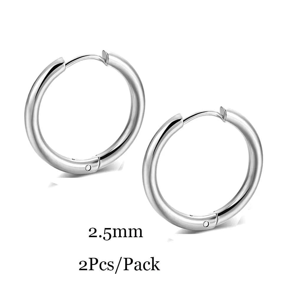 Minimalist Stainless Steel Huggie Hoop Earrings For Women Men Gold Color Tiny Round Circle Earring Punk Rock Statement Jewelry