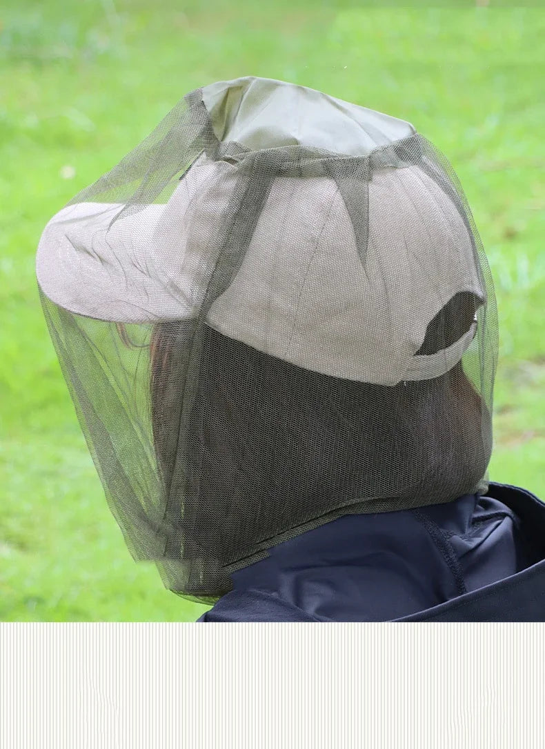 1PC Outdoor Fishing Sunscreen Insect Hat Mesh Breathable Sun Mask Men and Women Universal Camping Hiking Mosquito Net Head Cover