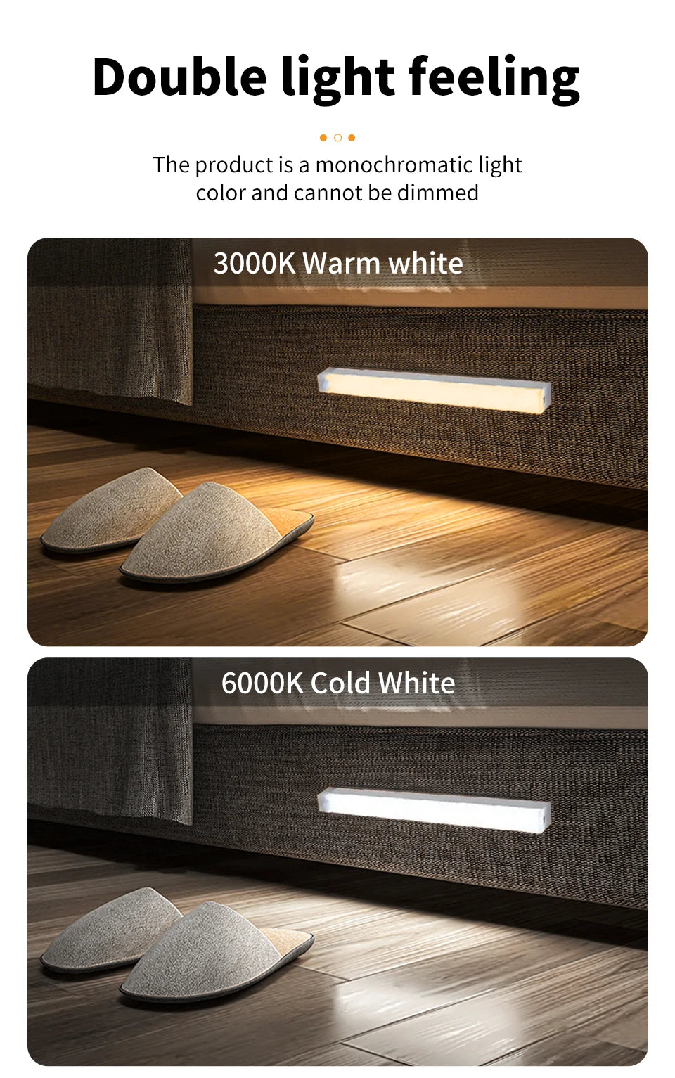 Motion Sensor LED Cabinet Light Rechargeable Induction Night Light Wireless Portable Detector Lamp Kitchen Staircase Backlight