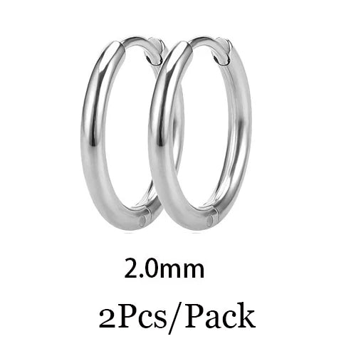 Minimalist Stainless Steel Huggie Hoop Earrings For Women Men Gold Color Tiny Round Circle Earring Punk Rock Statement Jewelry