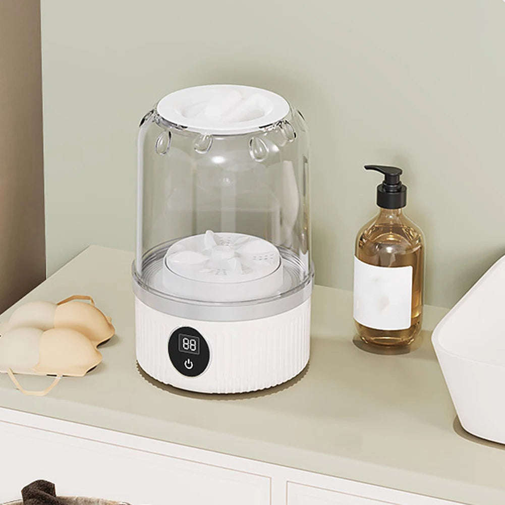 NEW Mini Underwear Washing Machine Fully Automatic Laundry Cup Cordless Portable Underwear Sock Washer Rechargeable for Travel