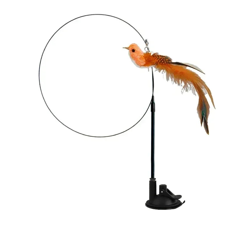Simulation Bird Cat Toys Funny Interactive Peacock with Bell Cat Stick Toy for Kitten Playing Teaser Wand Toys Pet Cats Supplies