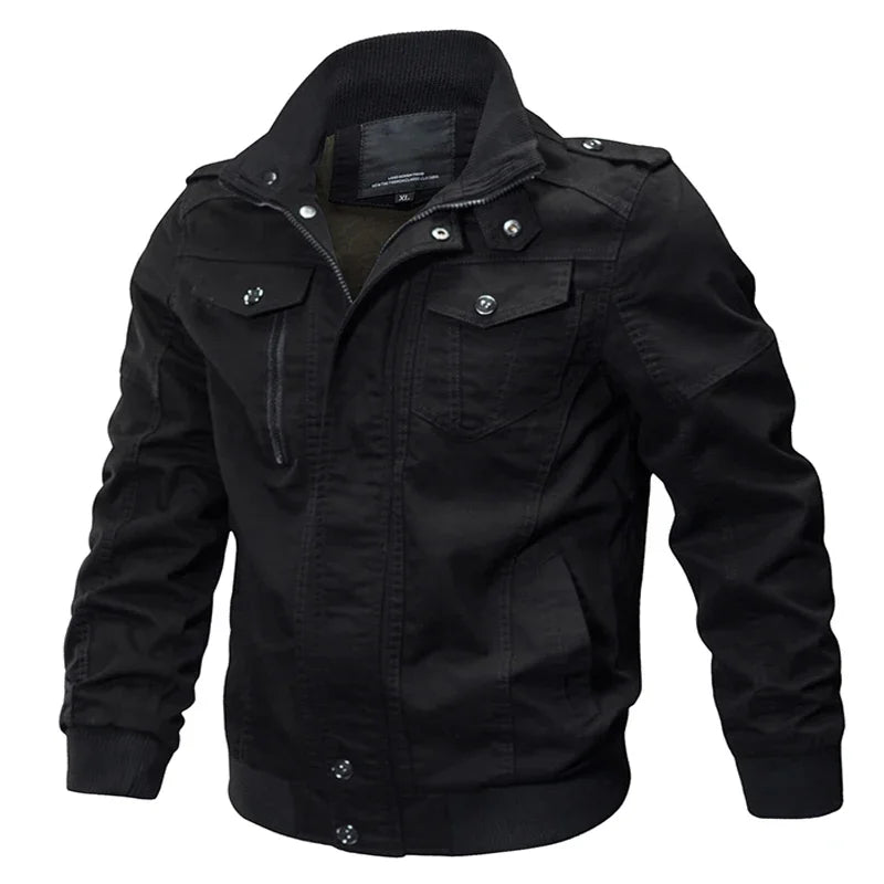 Men's Jackets and Overcoats Military Bomber Jackets Men's Casual Cotton Men's Slim-fit Aviator Jackets Sizes M -6 XL