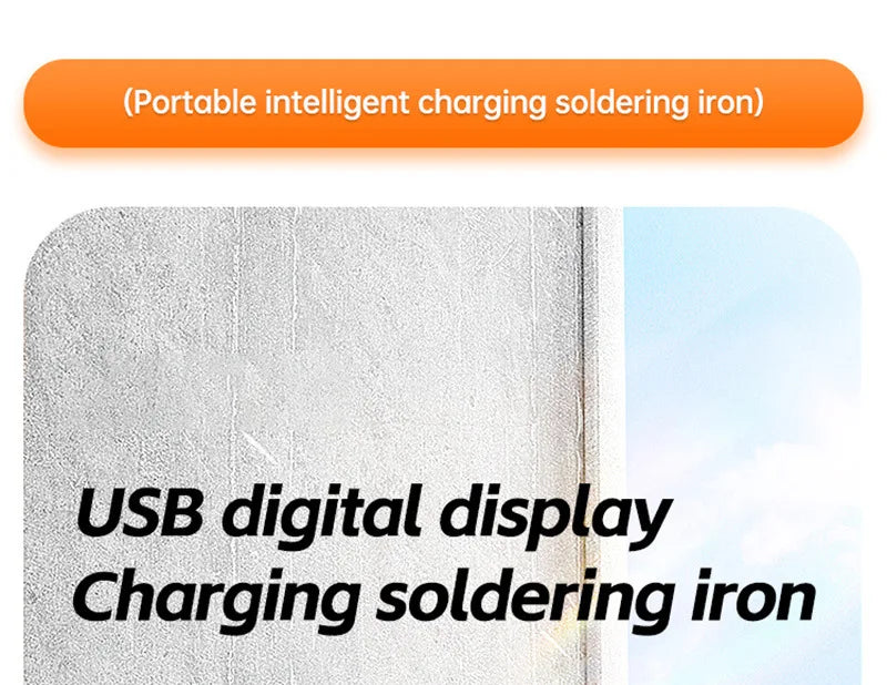 Saldatore USB con regolazione intelligente della temperatura, set di saldatore senza fili con luce di lavoro a LED