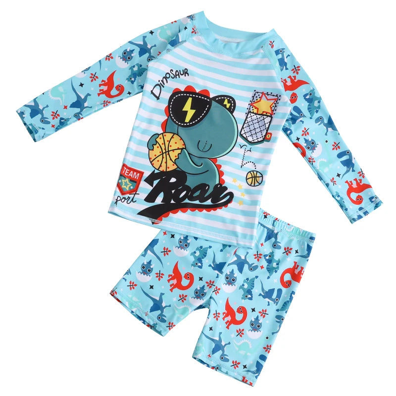 2025 Boy Girl Swimwear Swim Suits Sun Protective Long Sleeve Dinosaur Unicorn Children Swimsuits Bathing Suit Kids Swimming Suit