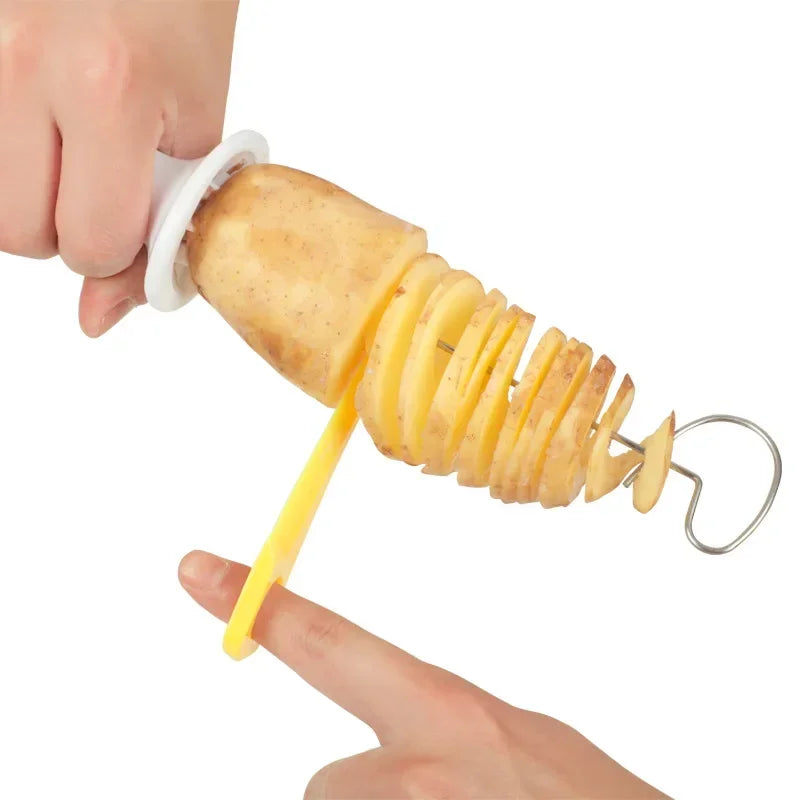 Protable Potato BBQ Skewers for Camping Chips Maker Potato Slicer Potato Spiral Cutter Barbecue Tools Kitchen Accessories Grill