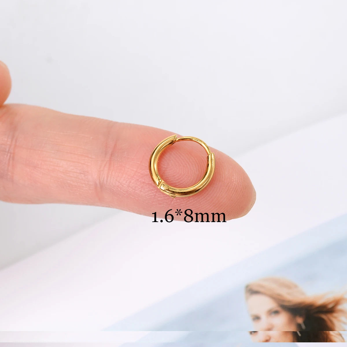 Minimalist Stainless Steel Huggie Hoop Earrings For Women Men Gold Color Tiny Round Circle Earring Punk Rock Statement Jewelry