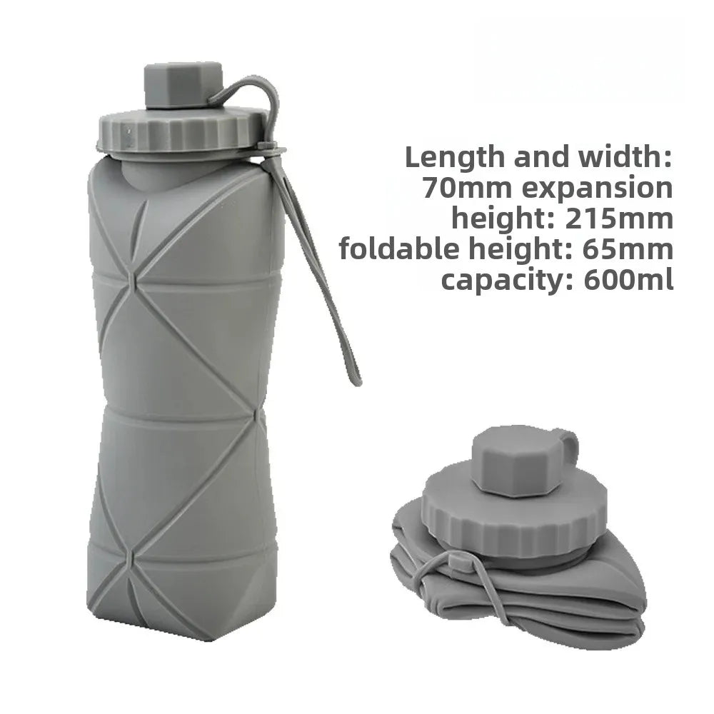 Portable Outdoor Sports Silicone Folding Water Cup Extendable Water Bottle Diamond Shape Water Jug Lightweight Travel Cup