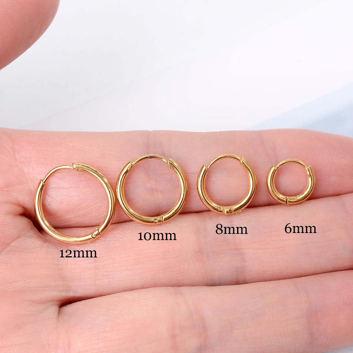 Minimalist Stainless Steel Huggie Hoop Earrings For Women Men Gold Color Tiny Round Circle Earring Punk Rock Statement Jewelry