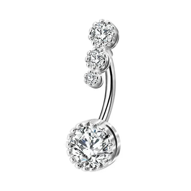 Snake Belly Button Ring Dangle Navel Piercing Ring Heart Belly Ring Zircon Navel Rings Body Piercing Jewelry Umbilical Pircing