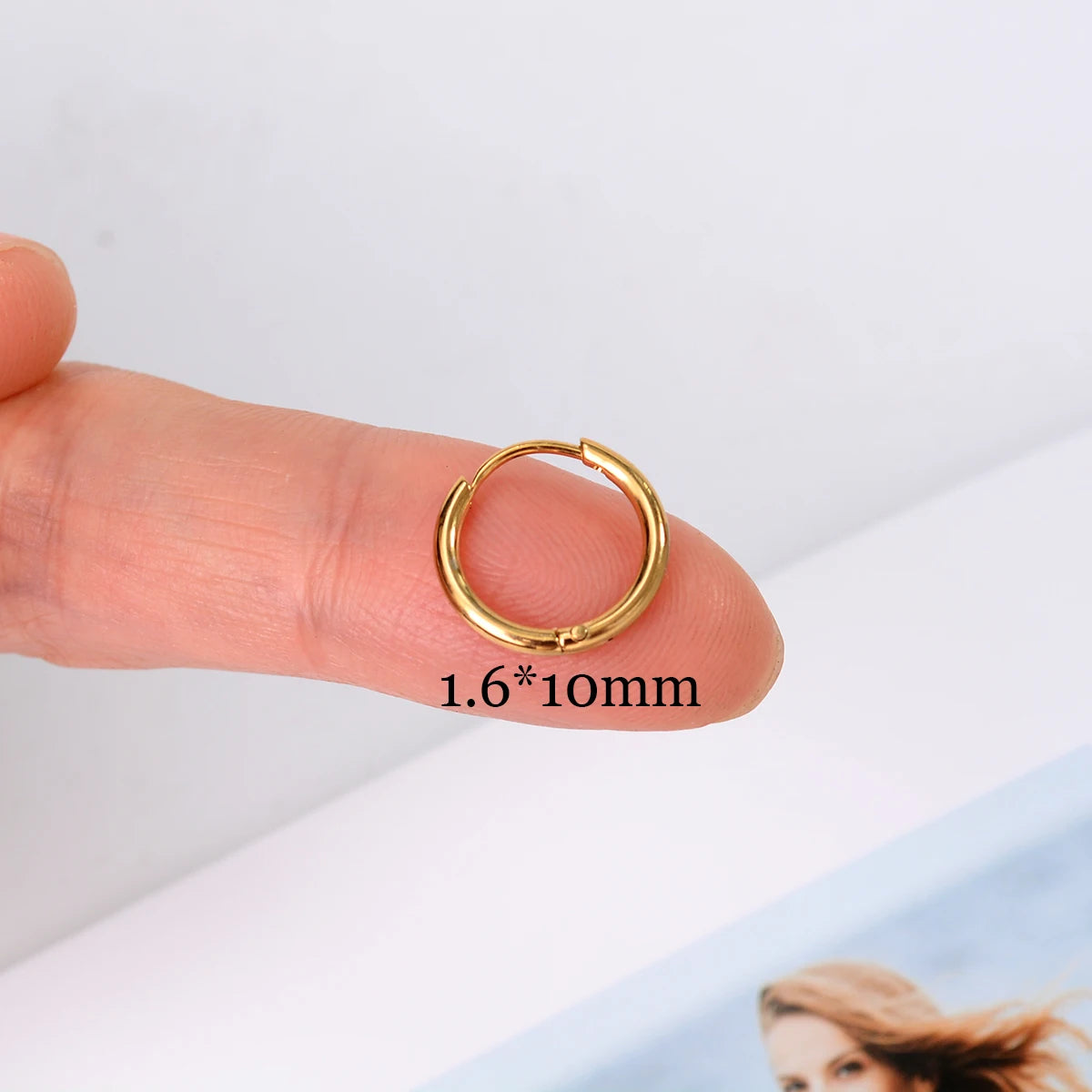 Minimalist Stainless Steel Huggie Hoop Earrings For Women Men Gold Color Tiny Round Circle Earring Punk Rock Statement Jewelry