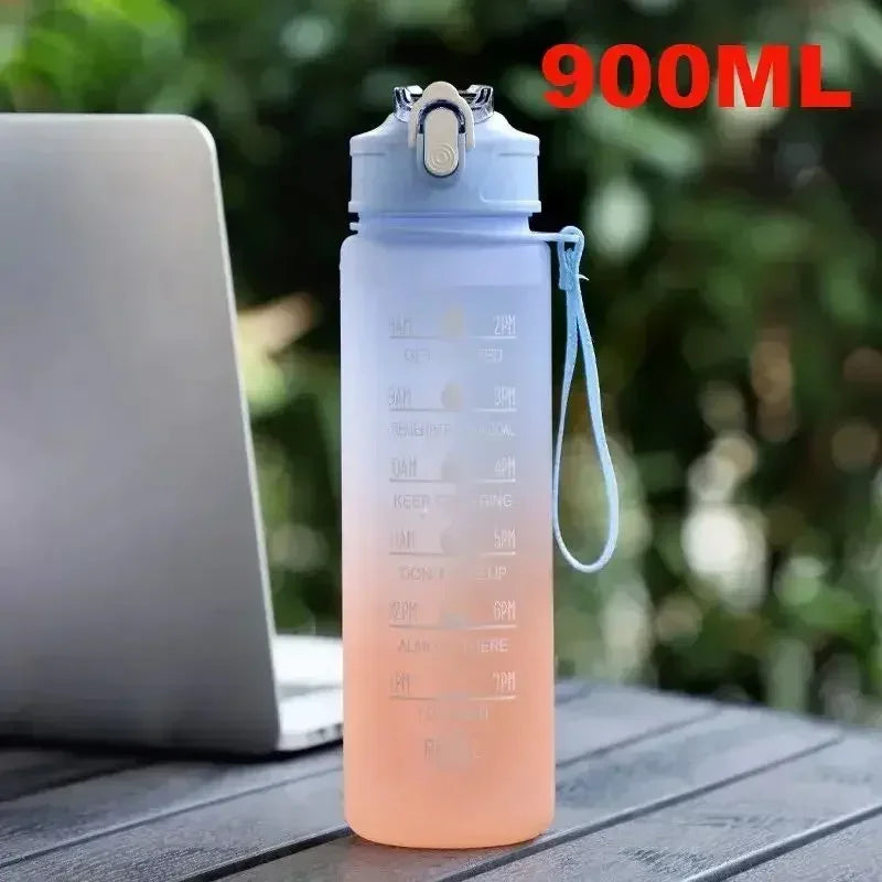 3PCS Sports Water Bottle for Running Drinking Bottle 2L Motivational with Time Marker Stickers Portable Reusable Plastic Cups