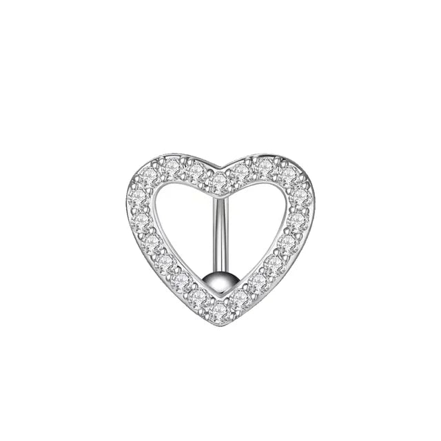 Snake Belly Button Ring Dangle Navel Piercing Ring Heart Belly Ring Zircon Navel Rings Body Piercing Jewelry Umbilical Pircing