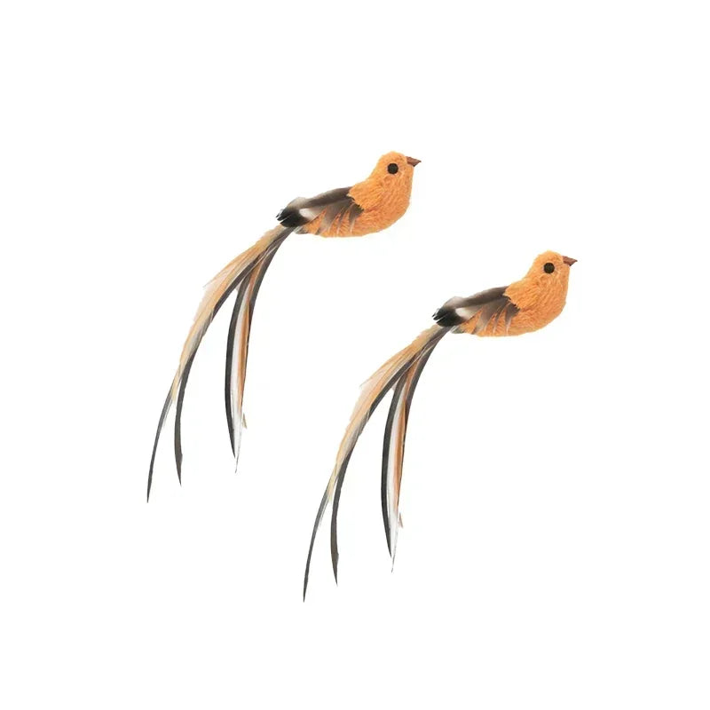 Simulation Bird Cat Toys Funny Interactive Peacock with Bell Cat Stick Toy for Kitten Playing Teaser Wand Toys Pet Cats Supplies
