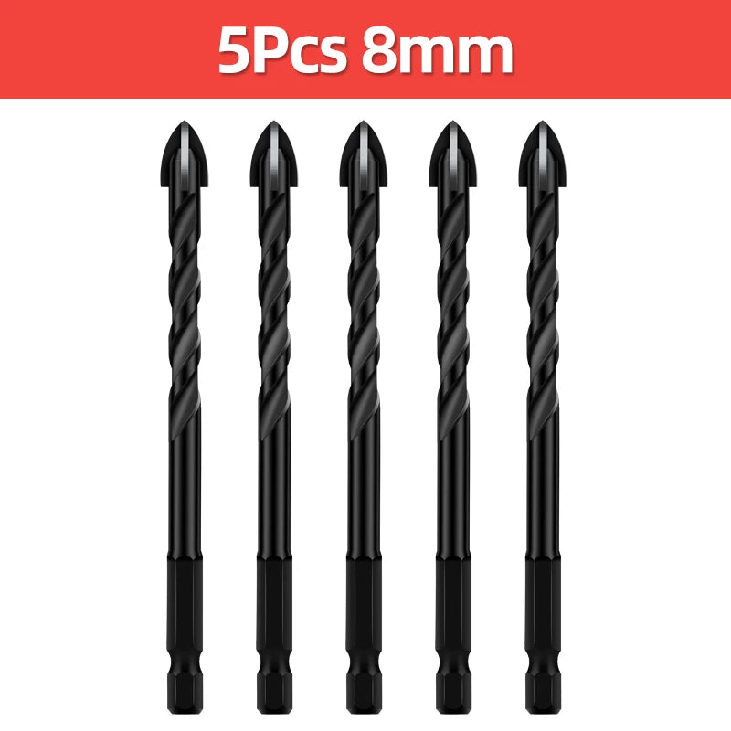 Cross Hex Drill Bit Set For Concrete Porcelain Tile Glass Metal Professional Multifunction Drill Bits Kit Tools Carbide Drills
