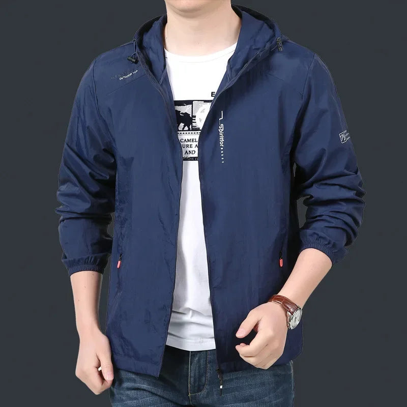 2023 Quick Dry Lightweight Jacket Men Summer Camping Fishing Sun Protection Jacket Ultra Light Hooded Casual Outwear Skin Coats
