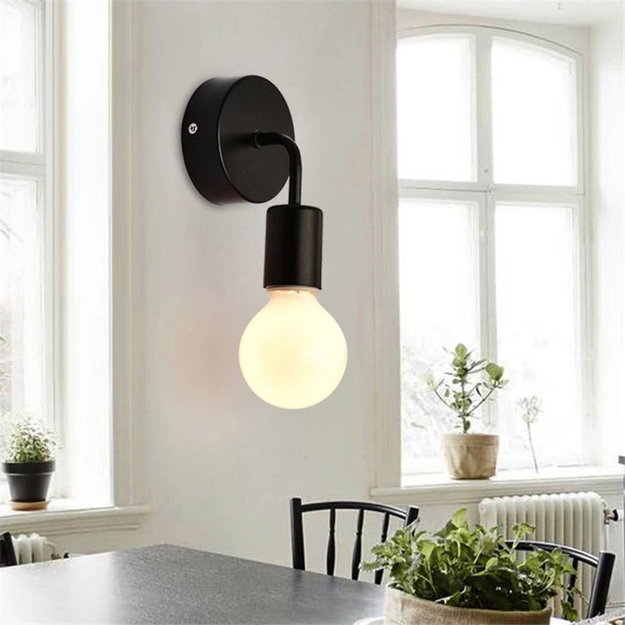 E27 Wood Iron Wall Lamp for Bedroom Bedside Nordic Wall Sconce Background Wall Aisle Lights Wooden Reading Luminaire