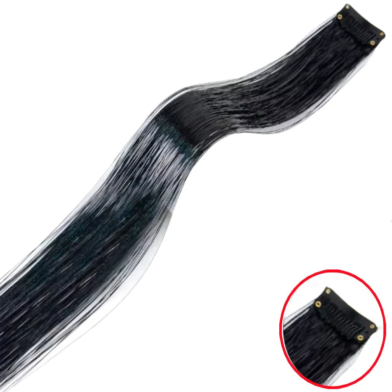 Shiny Sparkle Hair Synthetic Hair Glitter Hair Extension Woman Clip in hair Hairpieces