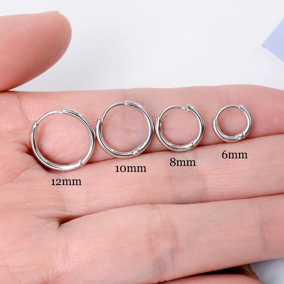 Minimalist Stainless Steel Huggie Hoop Earrings For Women Men Gold Color Tiny Round Circle Earring Punk Rock Statement Jewelry