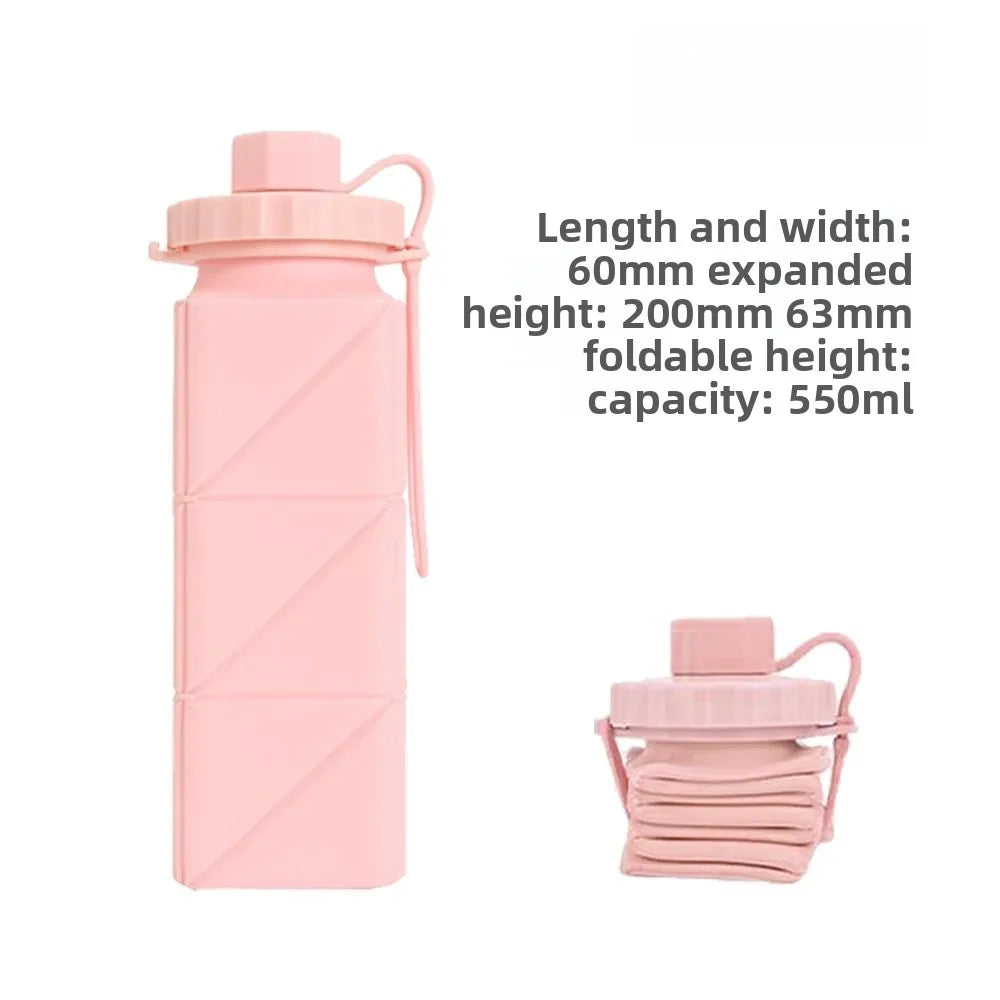 Portable Outdoor Sports Silicone Folding Water Cup Extendable Water Bottle Diamond Shape Water Jug Lightweight Travel Cup