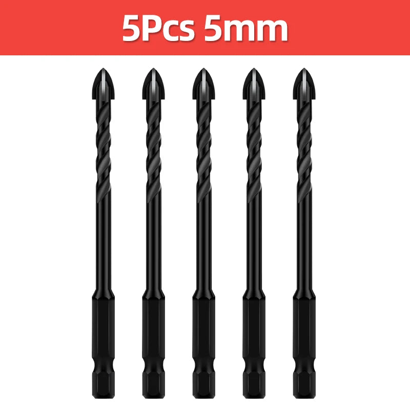 Cross Hex Drill Bit Set For Concrete Porcelain Tile Glass Metal Professional Multifunction Drill Bits Kit Tools Carbide Drills