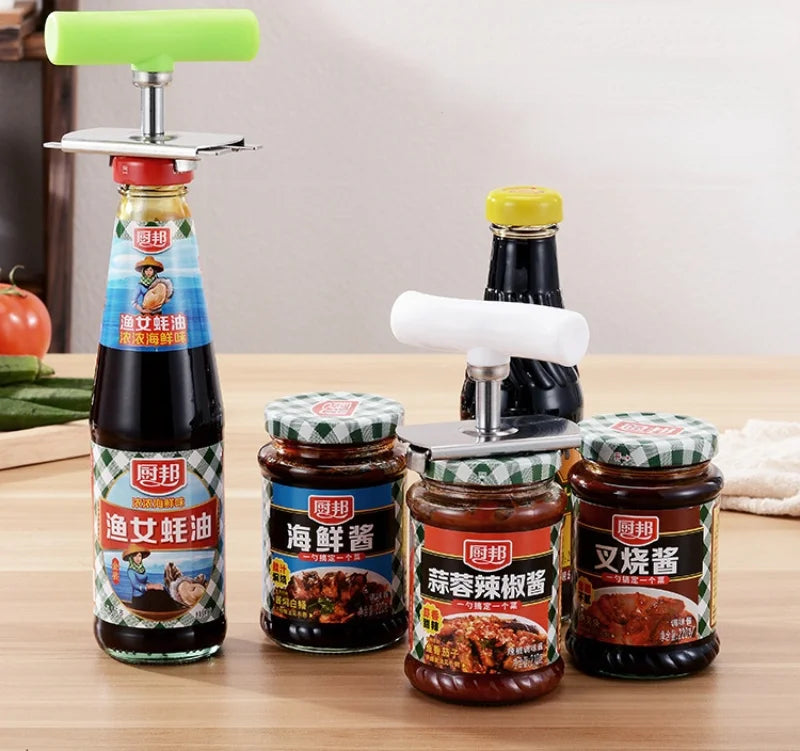 Stainless Steel Jar Opener Adjustable Glass Lids off Jar Opener Bottle Opener Kitchen Accessories Can Opener for 3-9.5CM