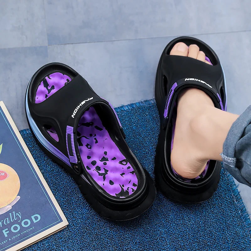 Summer Men's Massage Slippers Indoor Outdoor Sandals Beach Comfortable Soft Slides Clogs Casual Shoes Home Men Outdoor Sandals