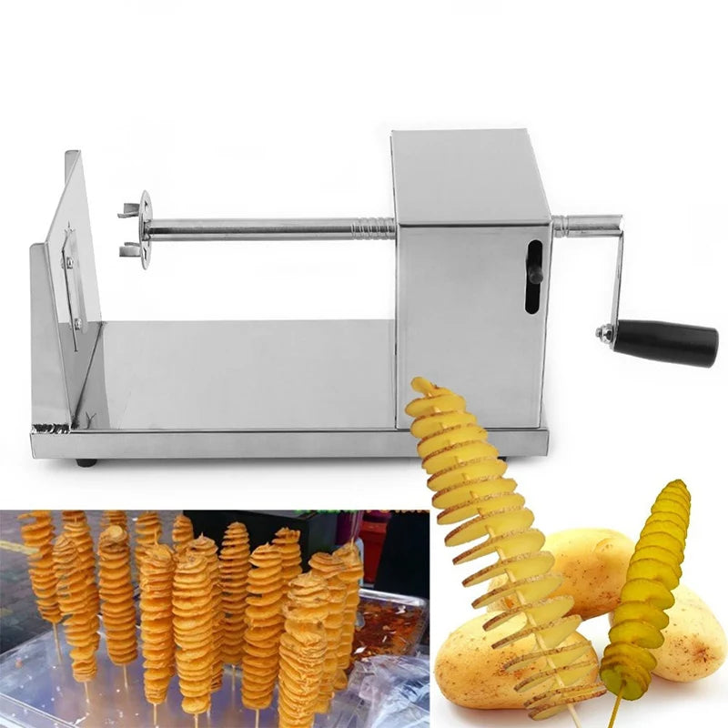 Potato cutter Tornado semi-automatic stretching spiral thick stainless steel, manual slicer French fry machine vegetable cutter