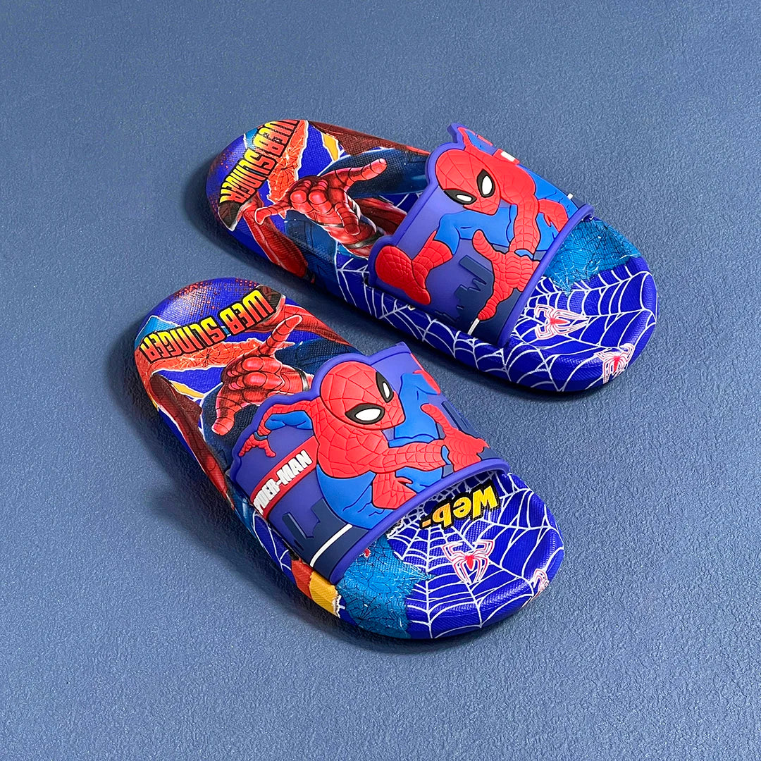 Cartoon Anime Children's Toddler Slippers Superhero Pattern Open Toe Sandals For Boys And Girls Slides