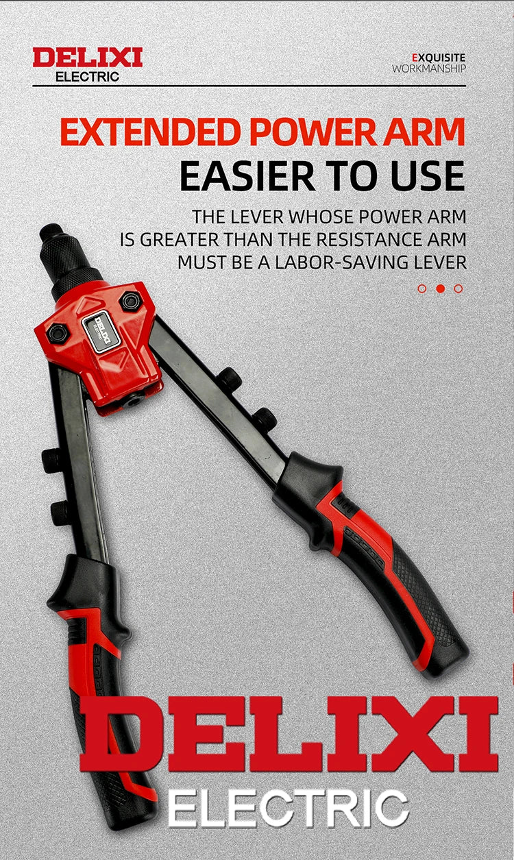 DELIXI ELECTRIC Rivet Gun,Manual Professional Pull Gun High Lever More labor-saving,TighteningandRiveting of Metal SheetandPipe