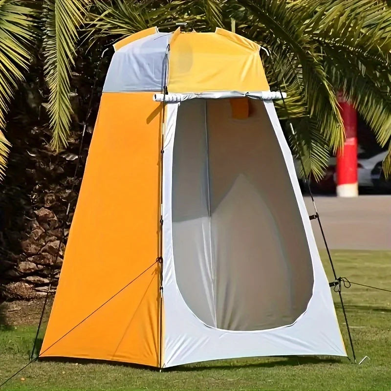 1pc 120x120x190cm New Camping Shower Tent with Portable Toilet and Changing Room Outdoor Shower Shelter for Hiking and Adventure