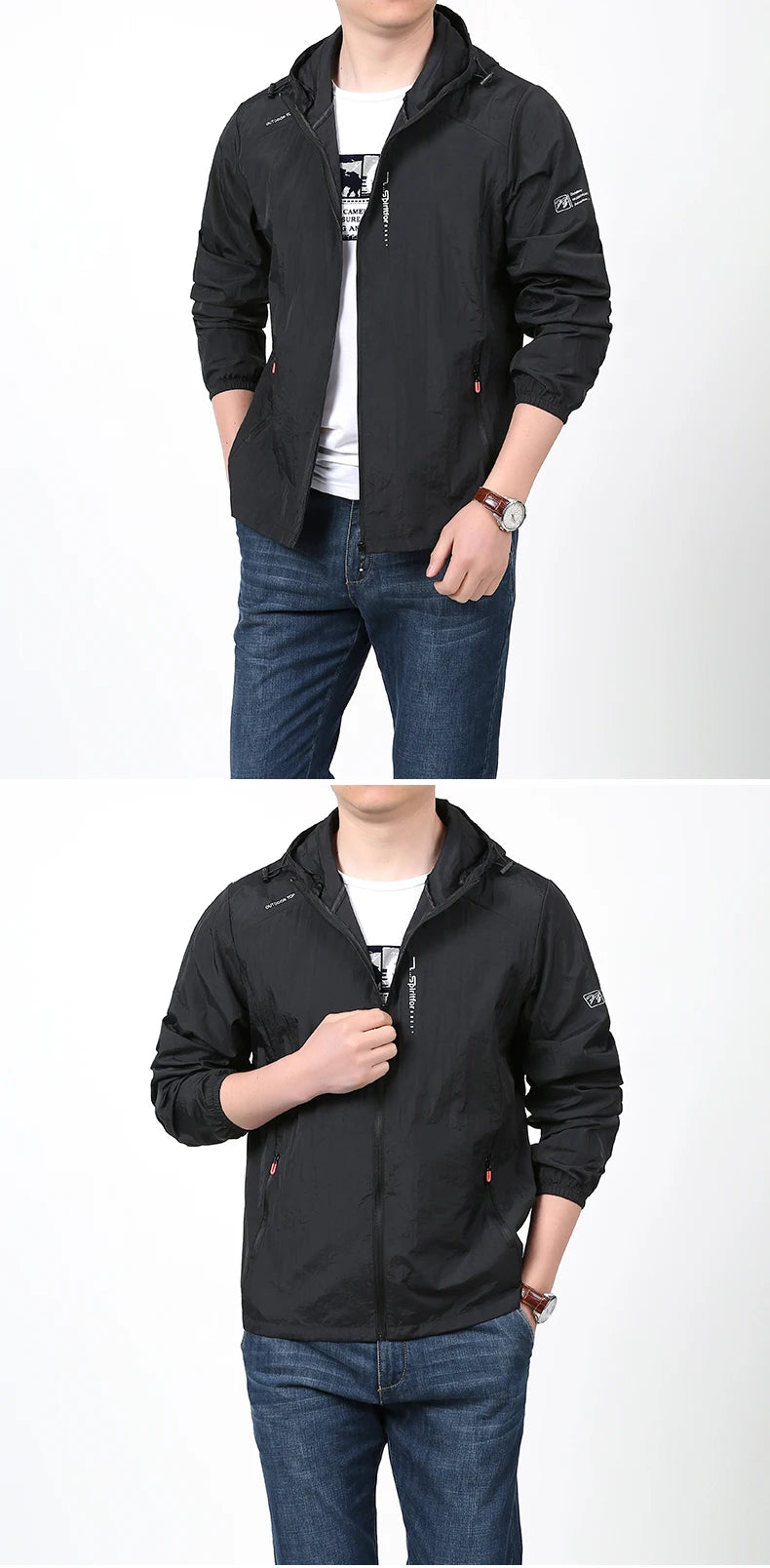 2023 Quick Dry Lightweight Jacket Men Summer Camping Fishing Sun Protection Jacket Ultra Light Hooded Casual Outwear Skin Coats