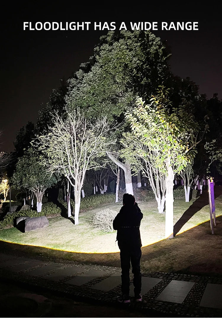High Strong Flash Light Portable Rechargeable Spotlights High Power LED Flashlight Camping Ultra Powerful Flashlight Lamp Work