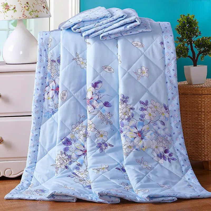 Bedroom Summer Bedspread Duvets Quilt Comforter Filling Bedclothes Super Soft Print Double Sided Design Modern Lightweight Queen