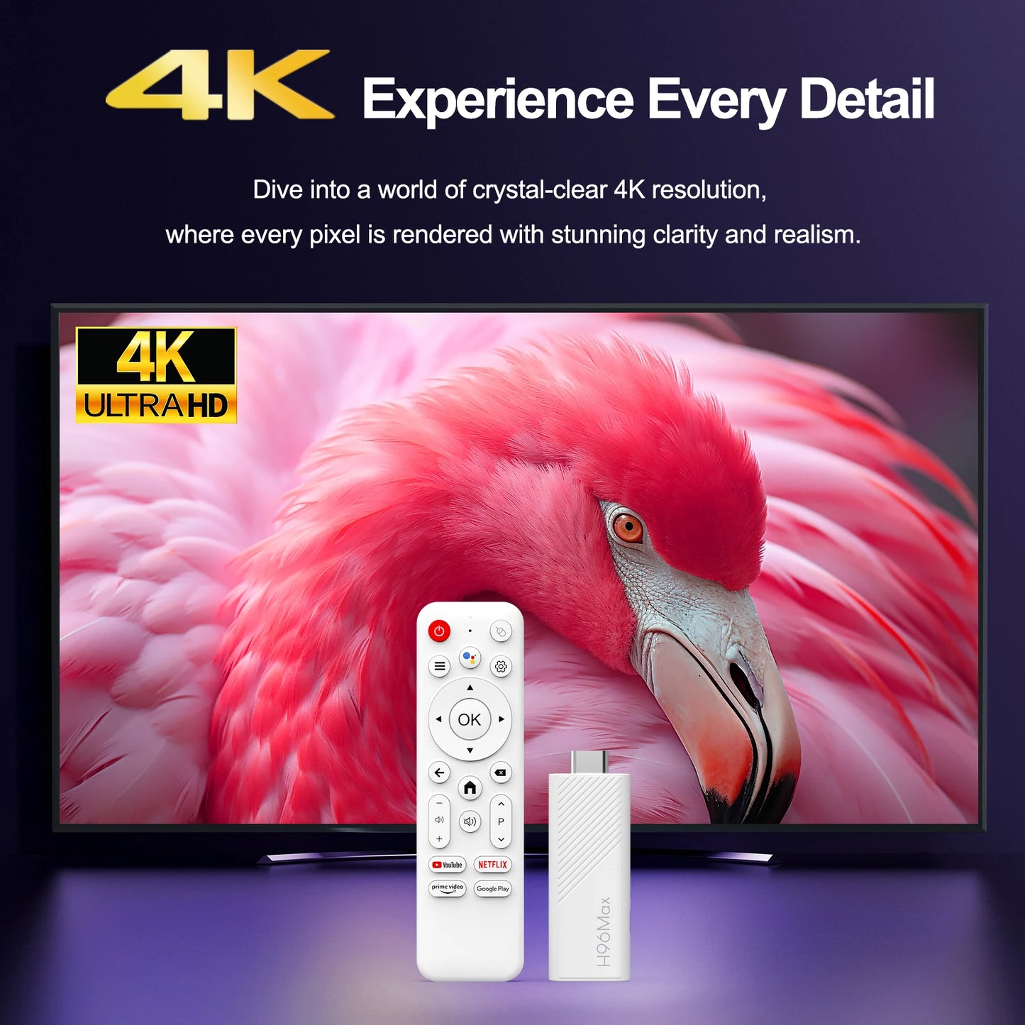 H96 MAX Android TV Stick Allwinner H313 with 2.4G Wifi 5G Wifi6 Dual Brand 8GB 16GB 4K 3D HDR Goole Voice Remote
