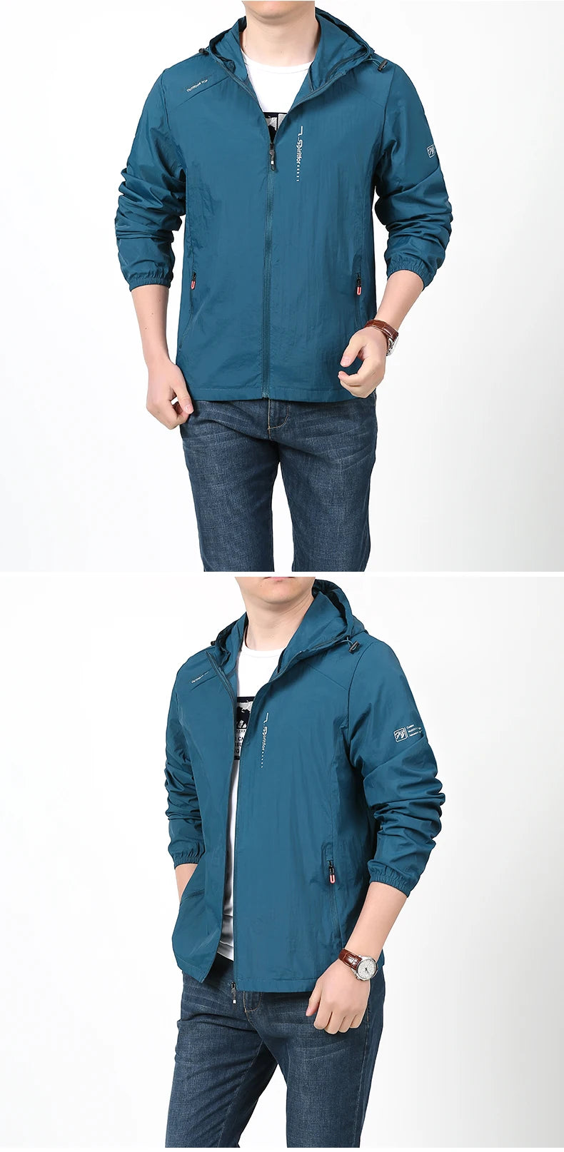 2023 Quick Dry Lightweight Jacket Men Summer Camping Fishing Sun Protection Jacket Ultra Light Hooded Casual Outwear Skin Coats