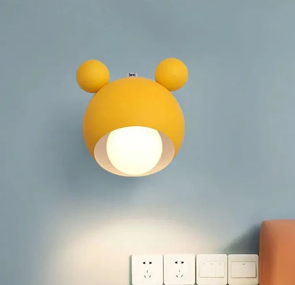 Nordic Mickey Wall Lamp Bedroom Parlor Wall Light Study Applique Murale Luminaire Simple and Lovely Children's Room Wandlamp