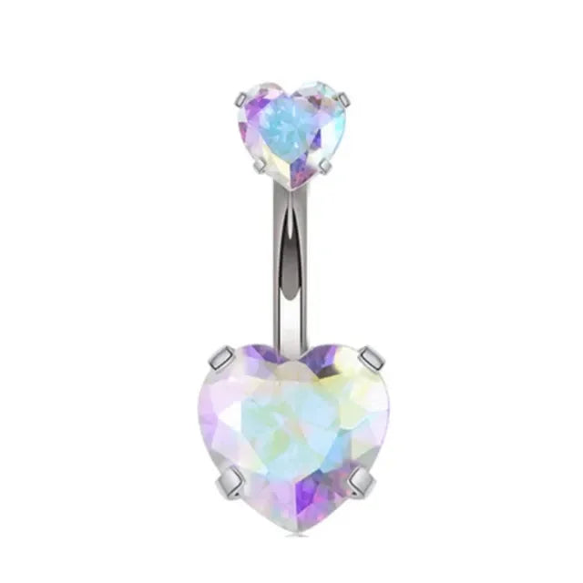 Snake Belly Button Ring Dangle Navel Piercing Ring Heart Belly Ring Zircon Navel Rings Body Piercing Jewelry Umbilical Pircing