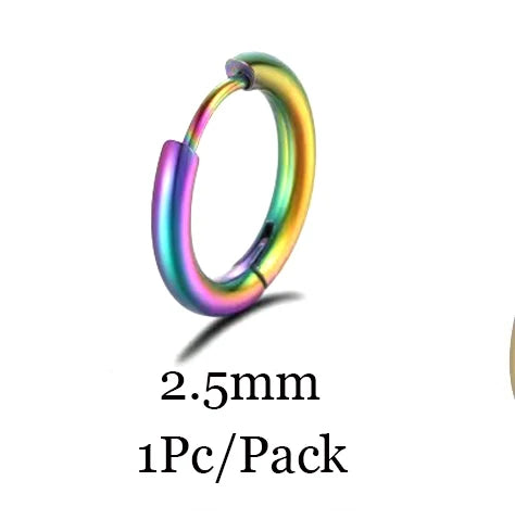 Minimalist Stainless Steel Huggie Hoop Earrings For Women Men Gold Color Tiny Round Circle Earring Punk Rock Statement Jewelry