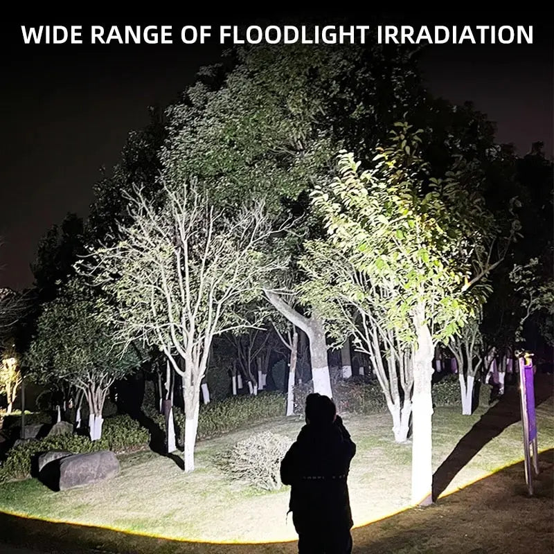 High Strong Flash Light Portable Rechargeable Spotlights High Power LED Flashlight Camping Ultra Powerful Flashlight Lamp Work