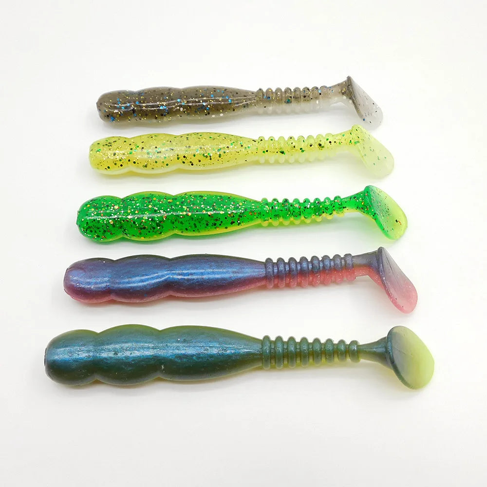 KESFISHING Fishing Lures Rock Shiner 50 95 115mm Pesca Artificial Soft Silicone Bass Baits Quality Smell and Salts T Tail Shad