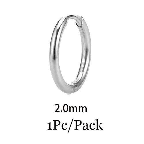 Minimalist Stainless Steel Huggie Hoop Earrings For Women Men Gold Color Tiny Round Circle Earring Punk Rock Statement Jewelry